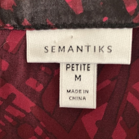 SEMANTIKS Red & Black 100% Silk Dress Size PM #90 - Picture 7 of 10